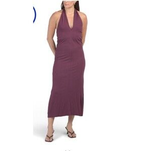 Michael Stars Womens Medium Hannah Dress Beetroot Dress Cotton Modal